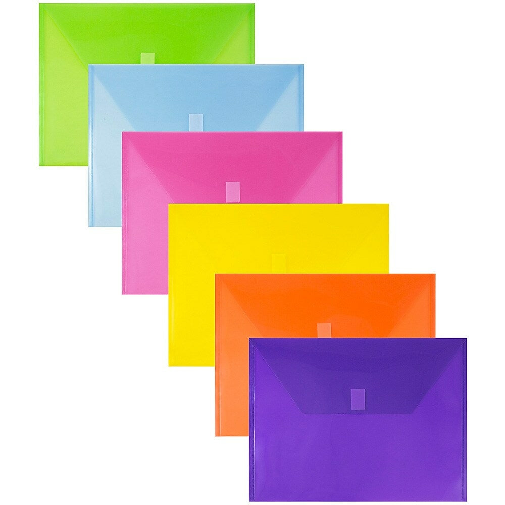 5 Enveloppes A2 Transparentes à Velcro - 43,5x61cm, Polypropylène Rigide - Pour Posters, Documents
