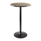 Winsome – Table de bistro à hauteur de bar de la collection Cora, plateau à l’apparence de marbre, base noire-Base et pied en métal. Diamètre au sol de la base : 17,72 po