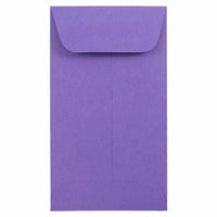 JAM Paper Enveloppes Colourées #6 Coin Commerciales - 3,375 po x 6 po - Violet Violet recyclé - Paquet de 50-Couleur : Enveloppes pour pièces de monnaie violettes