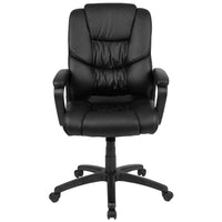 Flash Furniture Chaise de bureau pivotante LeatherSoft-Big & Tall 400 lb. Rated - Noir (CX1179HBK)-Chaise de bureau contemporaine grande et grande - 400 lb Évaluation