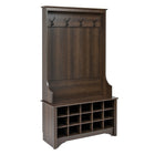 Prepac – Porte-manteaux avec compartiments pour chaussures, espresso - (ESOG-0011-1)-Finition laminée d'une couleur espresso riche