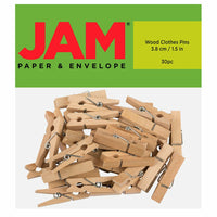 JAM PAPER - Pinces à linge 1.5", Naturel, Paquet de 30-Couleur : Naturel