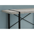 Monarch Specialties - 7316 Bureau 48 po L - Faux Bois Gris/Metal Noir-La barre métallique en forme de X à l'arrière du bureau offre un soutien et ajoute une touche décorative