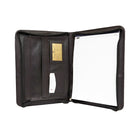 Ashlin® Portfolio avec fermeture à glissière Copperfield. Poche intérieure à soufflets. Format de 8,5 po x 11 po, noir-Comprend un carnet de notes de format lettre de 8,5 po x 11 po.