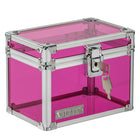 Vaultz - Boîte pour fiches d'indexe, verrouillable, 4 po x 6 po, couleurs variées-Noir avec garniture chromée