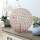 Lampe de table Elegant Designs à paillettes boule de cristal de 10 pouces, rose doré-10  po x 10  po x 10   po