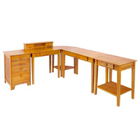 Winsome - Ensemble pour bureau à domicile Studio, 5 pièces, fini miel-Ensemble de bureau en L à 5 composants pour bureau à domicile