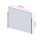 Mark Maker Rod Sneeze Guard - Acrylique transparent 1/4" - panneau de 35,5" Lx31,5"H- ensemble de tiges de 24"H - pas de passage-Fabriqué à partir d'acrylique transparent de 1/4".