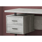 Monarch Specialties - 7417 Bureau 60 po L - Faux Bois Gris/Metal Noir-La configuration réversible permet une installation à gauche ou à droite selon vos besoins.