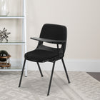 Flash Furniture – Chaise coquille ergonomique rembourrée avec tablette rabattable à gauche, noir (RUTEO101PADLTAB)-Taille de la tablette: 12 po larg. x 17 po prof. x 11,5 po haut. du siège