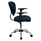 Flash Furniture - Fauteuil fonctionnel H2376FNAVYARMS à dossier mi-hauteur, mailles, bleu marine-Dossier mi-hauteur
