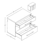 Prepac – Armoire de rangement de base à 3 tiroirs HangUps, gris-Poignées au fini nickel satiné