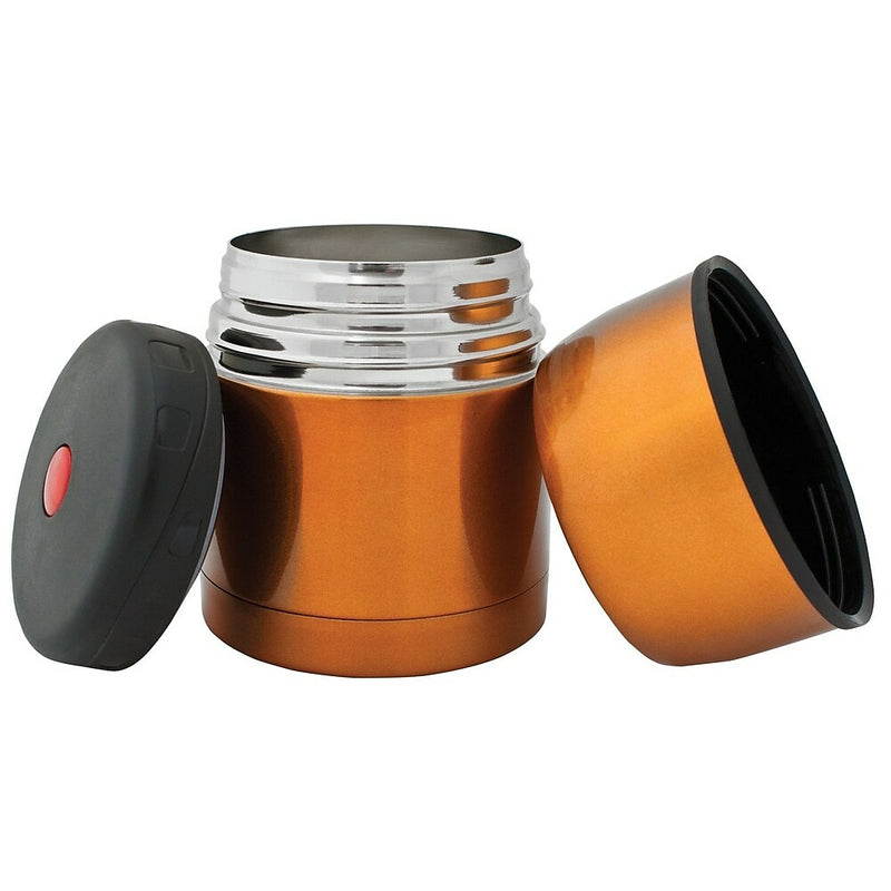 Bouteille Thermos Isotherme Vintage Orange Et Marron - Années 70 - état Correct