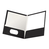 Dossier plastifié à deux pochettes OxfordMD, format lettre, noir-La chemise à pochette double OxfordMD constitue la norme dans le domaine du stockage de documents papier.