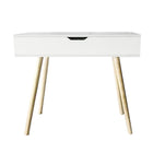 Danawares - Bureau Moderne avec Rangement - Blanc-Bureau fait de placage de mélamine, avec la technologie de surfaçage de mélamine. Pattes faites de pin naturel