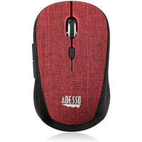 Adesso - iMouse S80R sans Fil Tissu de la Mini-Souris Optique - Rouge-Capteur Optique