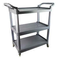 Chariot de service / utilitaire - 3 tablettes - 4 roues pivotantes – Gris-Avec 3 tablettes