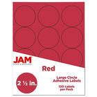 JAM Paper - Sceaux autocollants ronds, 2,5 po de diamètre, rouge, 120/paquet (147628585)-Sceaux autocollants ronds rouges