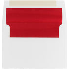 JAM Paper Enveloppes avec revêtement intérieur et fermeture gommée, 4 3/4 x 6 1/2 po, blanc avec intérieur rouge, paq./100-Blanc avec intérieur rouge