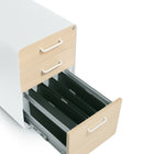 Classeur à 3 tiroirs Poppin Stow - Chêne blanc et naturel-2 cles et 1 serrure securisent les deux tiroirs