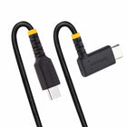 StarTech - Câble de charge USB-C vers USB-C coudé 60 W de 6 pi - Noir-Longueur de câble de 6,6 pi (2 m)