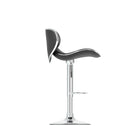 CorLiving™ - Tabouret de bar courbé anatomique et ajustable, similicuir noir, ensemble de 2-Ensemble de 2