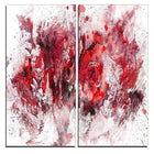 Designart – Art imprimé sur toile, fleurs violettes et rouges, 40 larg. x 40 haut. (po), 2 panneaux (PT3414-4-40-40)-Impression