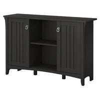 Bush Furniture - Armoire de rangement Salinas avec portes, noir Vintage (SAS147VB-03)-Armoire de rangement avec portes, fini en noir Vintage avec une touche légèrement vieillie pour une allure décontractée