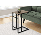 Monarch Specialties - 2172 Table D'Appoint - 24 po H/Taupe Fonce/Metal Noir-Utilisez-le facilement comme table de collation ou table d'appoint de canape