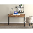 Safdie & Co. Bureau d'ordinateur à 3 tiroirs, 50 poL, Bois récupéré brun et métal noir-Complet avec 3 tiroirs pour un espace de rangement supplémentaire et un plateau de bureau spacieux pour ranger tous vos essentiels de travail