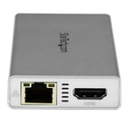StarTech ® Adaptateur multiport USB-C pour portatifs, argent et blanc (DKT30CHPDW)-Boîtier compact et robuste permettant portabilité et fiabilité, doté d'une élégante finition blanche et argentée