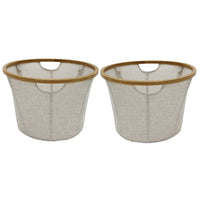 Cathay Importers - Panier de rangement rond pliant, lin et bambou, 11 haut. x 16 lar. x 16 prof. (po), beige, paq./2-Dimensions : 11 haut. x 16 lar. x 16 prof. (po)