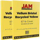 JAM Paper Papier cartonné bristol, fini vélin, 8 1/2 x 11 po, jaune, paquet de 100-Jaune