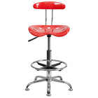 Flash Furniture – Tabouret de dessinateur avec siège tracteur éclatant de 30,5 po, tomate cerise (LF215CHYTOMATO)-Tabouret de dessinateur contemporain
