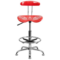 Flash Furniture – Tabouret de dessinateur avec siège tracteur éclatant de 30,5 po, tomate cerise (LF215CHYTOMATO)-Tabouret de dessinateur contemporain