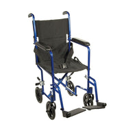Drive Medical – Fauteuil roulant léger, bleu, largeur du siège de 19 po-Bleu, aluminium