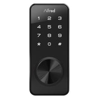 Alfred - DB1S Serrure de porte avec clé Smart Deadbolt - Noir-Comprend Bluetooth, écran tactile et remplacement des touches avec 2 clés physiques dans la boîte