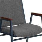 Flash Furniture – Chaise empilable robuste à revêtement vert et rembourrage de 3 po Hercules, avec accoudoirs, 4/pqt-Rembourrage en tissu gris
