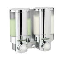 Aviva – Distributeur à savon avec 2 réservoirs, chrome-Dites adieu aux bouteilles de gel douche et de shampooing en désordre grâce à ce distributeur pratique