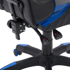 Chaise de jeu Ravagers de CorLiving - Noir/Bleu-L’oreiller pour le dos et le cou atténue les points de stress pour jouer en tout confort
