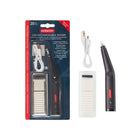Derwent - Gomme à effacer USB rechargeable - noire-Comprend un câble de chargement USB et 20 recharges de gomme à effacer (10 grandes gommes de 5 mm de diamètre et 10 gommes extrafines de 2,4 mm de diamètre)