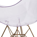 Chaise auxiliaire transparente Allure avec base dorée-Le siège en cascade réduit la pression sur vos jambes