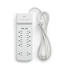 NXT Technologies - Dispositif antisurtension NX54318-CA NX54318, 10 prises, 2 ports USB, 6 pi, blanc-10 prises standard avec 2 ports USB-A (3,4 amp.)