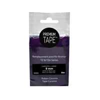 Nutone Premium Tape - Compatible avec Brother TZ325, TZ-325, TZE-325, TZE325 - Blanc / Noir - 9 mm-Ruban d'étiquettes