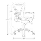 Monarch Specialties - 7461 Chaise De Bureau - Gris/Base Chrome-Assemblage requis: instructions illustrées et tout le matériel est fourni pour la commodité (des outils supplémentaires peuvent être nécessaires)