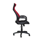 Brassex - Chaise de bureau executif Sergio, noir/rouge-Hauteur réglable avec vérin hydraulique de 100 mm
