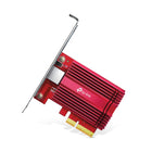 Adaptateur PCIe 10 Gigabit TP-Link TX401 avec support à profil bas et câble CAT6A-Réseau 10 Gbit / s - Combiné à la dernière technologie 10GBase-T, le TX401 offre des vitesses extrêmes allant jusqu'à 10 Gbit / s, ce qui est 10 fois plus rapide que les adaptateurs Gigabit classiques, garantissant des transmissions de données fluides pour l'accès Internet et les transmissions de données locales. †