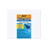 BIC - Wite-Out EZ Correct Ruban correcteur - blanc - ruban résistant à la déchirure - Paquet de 12-SÈCHE INSTANTANÉMENT : Comme le correcteur liquide BIC Wite-Out, ce ruban correcteur sèche dès l'application et on peut réécrire dessus instantanément