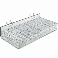 Azar Displays – 96 compartiments mascara/produits cosmétiques, panneau perforé/mural à lattes/comptoir, transp, 2/pqt (225596-2)-2 crochets fixes pour un montage facile