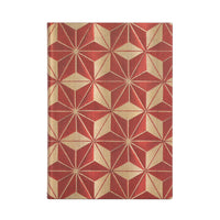 Paperblanks - Carnets Flexis à couverture souple - Midi - Ligné - Hishi-Rouge - Papier